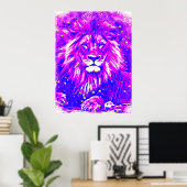 *~* Artsy + Abstracte Bold Celestial LION AP23 Poster (Thuiskantoor)