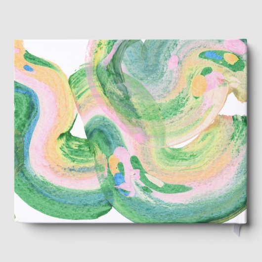 Artsy Abstracte Groene Waterverf Afstuderen 2024 Gastenboek (Achterkant)