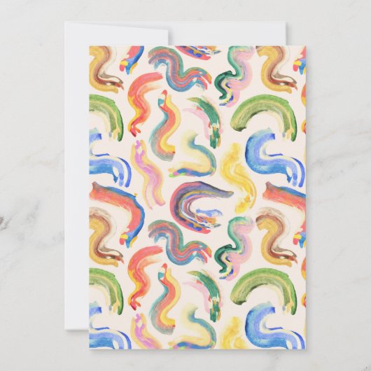 Artsy Abstracte Moderne Waterverf Graduation Party Kaart (Achterkant)