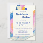 Artsy Abstracte Waterverf Bachelorette Weekend in Kaart (Voorkant)