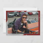 Artsy Afstuderen | Donkere Red Silver Smudge 2 Fot Aankondiging (Achterkant)