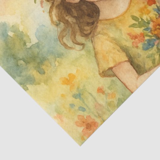 Artsy  Alice in Wonderland Waterverf verf Tissuepapier (Detail)