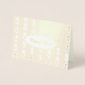 Artsy Ananas Patroon Goud Folie Bedanktkaart Folie Kaarten (Voorkant)