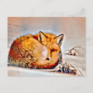 *~* Artsy Animal Red Fox Ap18 Artistieke wilde die Briefkaart