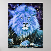 *~* Artsy AP23 Artistic Celestial Blue LION Poster (Voorkant)