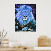 *~* Artsy AP23 Artistic Celestial Blue LION Poster (Keuken)