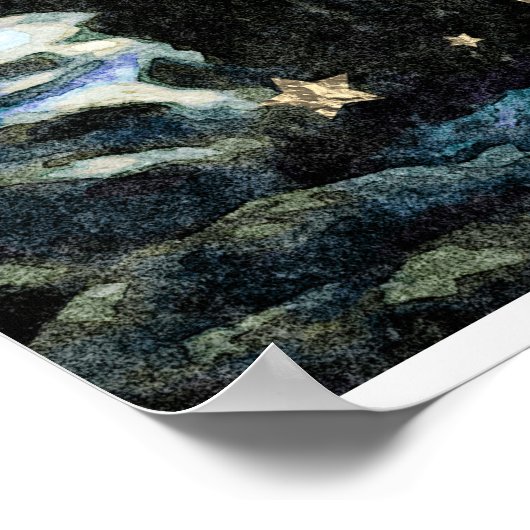 *~* Artsy AP23 Artistic Celestial Blue LION Poster (Hoek)