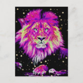 *~* Artsy AP23 Artistic Celestial BOLD PINK LION Briefkaart (Voorkant)