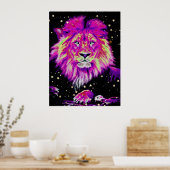 *~* Artsy AP23 Artistic Celestial BOLD PINK LION Poster (Keuken)