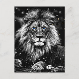 *~* Artsy AP23 Artistic Celestial SILVER LION Briefkaart