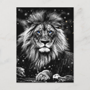 *~* Artsy AP23 Artistic Celestial SILVER LION Briefkaart