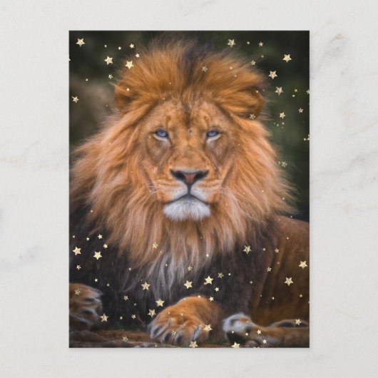 *~* Artsy AP23 Artistic Celestial SOFT Brown LION Briefkaart (Voorkant)