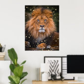 *~* Artsy AP23 Artistic Celestial SOFT Brown LION Poster (Thuiskantoor)