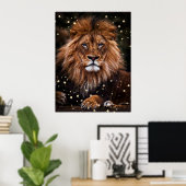 *~* Artsy AP23 Artistieke hemellichamen tegen de m Poster (Thuiskantoor)