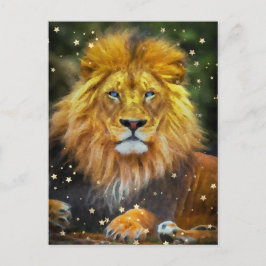 *~* Artsy AP23 Artistieke hemelse Waterverf LION Briefkaart