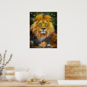 *~* Artsy AP23 Artistieke hemelse Waterverf LION Poster (Keuken)
