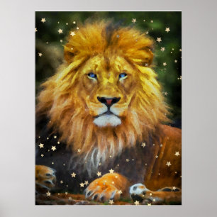 *~* Artsy AP23 Artistieke hemelse Waterverf LION Poster