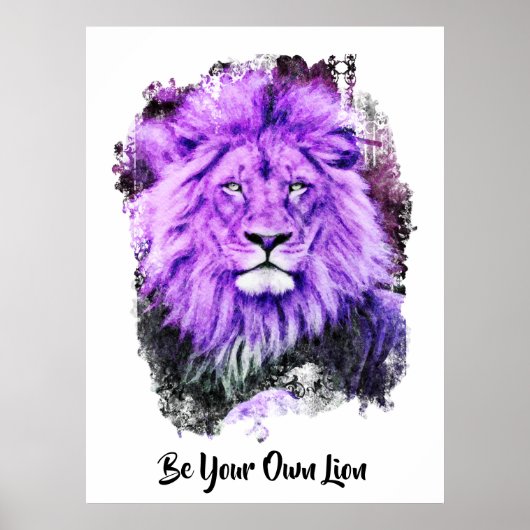 *~* Artsy AP23 Artistieke Schilderende Violet LION Poster (Voorkant)