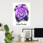 *~* Artsy AP23 Artistieke Schilderende Violet LION Poster (Thuiskantoor)