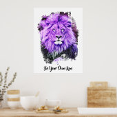 *~* Artsy AP23 Artistieke Schilderende Violet LION Poster (Keuken)