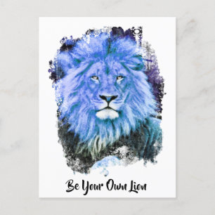*~* Artsy AP23 Artistieke vormende BLAUW LION Briefkaart