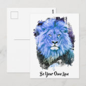 *~* Artsy AP23 Artistieke vormende BLAUW LION Briefkaart (Voorkant / Achterkant)