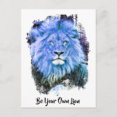 *~* Artsy AP23 Artistieke vormende BLAUW LION Briefkaart (Voorkant)