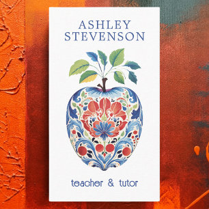 Artsy Apple Teacher en Tutor Visitekaartjes