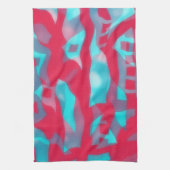 Artsy Aqua and Pink Abstract Kitchen Towel Theedoek (Verticaal)