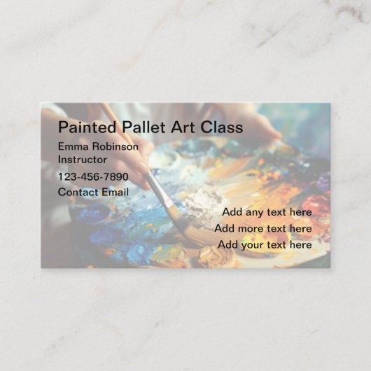 Artsy Art Class instructeur Visitekaartjes (Voorkant)
