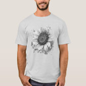 Artsy B&W Zonnebloem T-shirt (Voorkant)