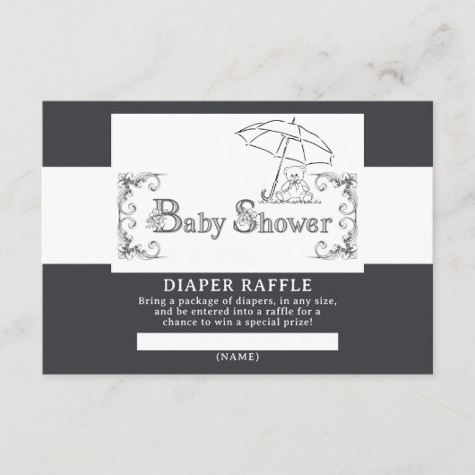 Artsy Baby Shower Diaper Raffle Informatiekaartje (Voorkant)