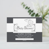 Artsy Baby Shower Diaper Raffle Informatiekaartje (Staand voorkant)
