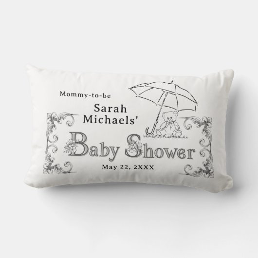 Artsy Baby Shower Mommy-to-be Kussen (Achterkant)
