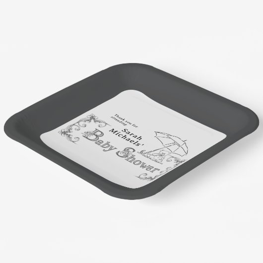 Artsy Baby Shower Papieren Bordje (Gebogen)