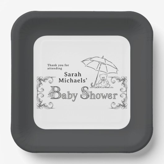 Artsy Baby Shower Papieren Bordje (Voorkant)