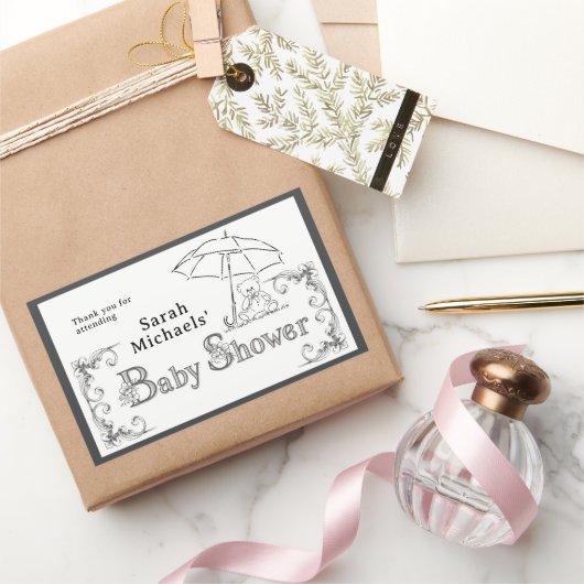 Artsy Baby Shower Rechthoekige Sticker (Geschenken)