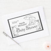Artsy Baby Shower Rechthoekige Sticker (Envelop)