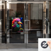 Artsy Bird Raamsticker (Kantoordeur)