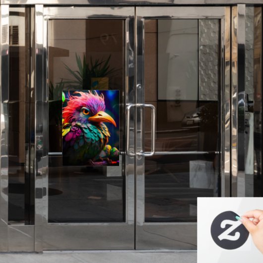 Artsy Bird Raamsticker (Kantoordeur)