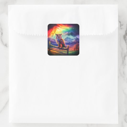 Artsy Bird Vierkante Sticker (Tas)