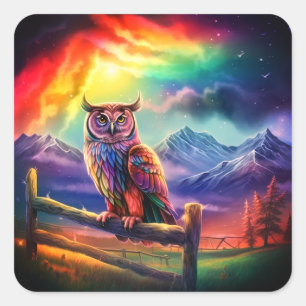Artsy Bird Vierkante Sticker