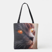 Artsy Black Cat Tote Bag (Achterkant)