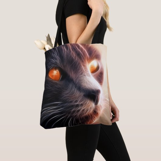 Artsy Black Cat Tote Bag (Dichtbij)