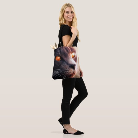 Artsy Black Cat Tote Bag (Op model)