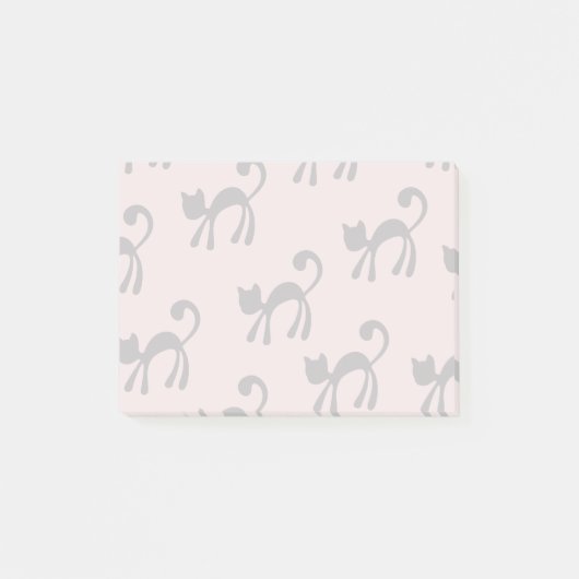 Artsy Black Cats op roze Post-it® Notes (Voorkant)