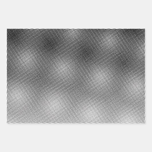 Artsy Black en White Moiré Pattern Inpakpapier Vel (Voorkant 3)
