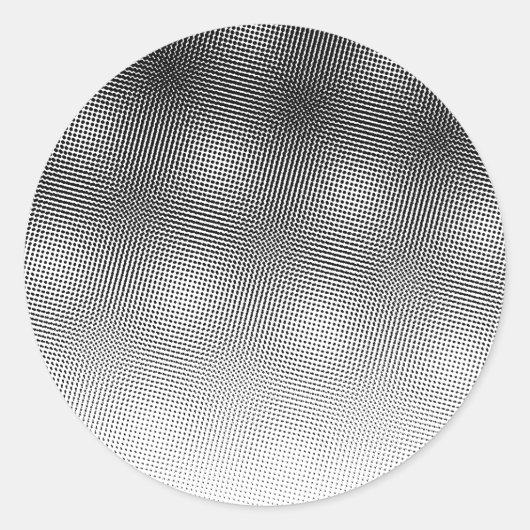 Artsy Black en White Moiré Pattern Ronde Sticker (Voorkant)