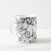 Artsy Black en White Swirls Doodles Modern Koffiemok (Voorkant links)