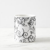 Artsy Black en White Swirls Doodles Modern Koffiemok (Center)